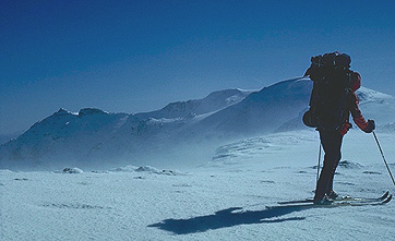 9,000 ft. high on Steens Mountain on skiis in the sky above the Alvord Desert