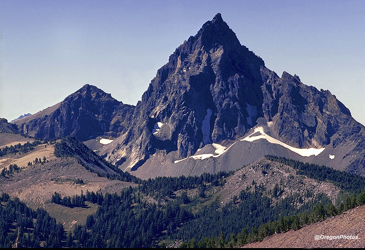 Mt. Thielson is one of Oregon's 
least-known but funnest climbs the rock spire on top has tremendous exposure down the north face of the mountain