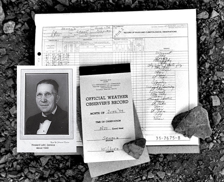 Howard Lohf, Cooperative weather observer in Seneca in the 1930s, for the U.S. Department of Agriculture