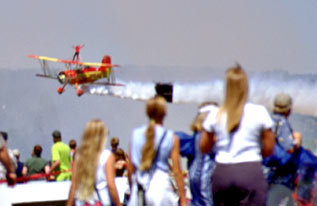 Teresa Stokes Showcat Wingwalking on biplane