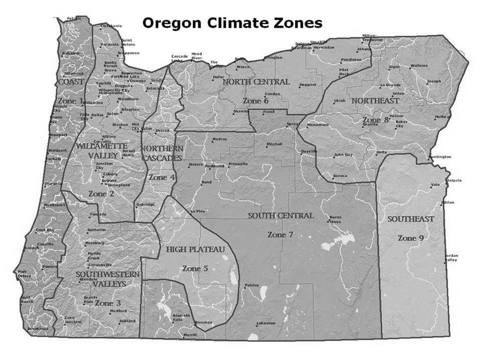 Oregon Climate Map